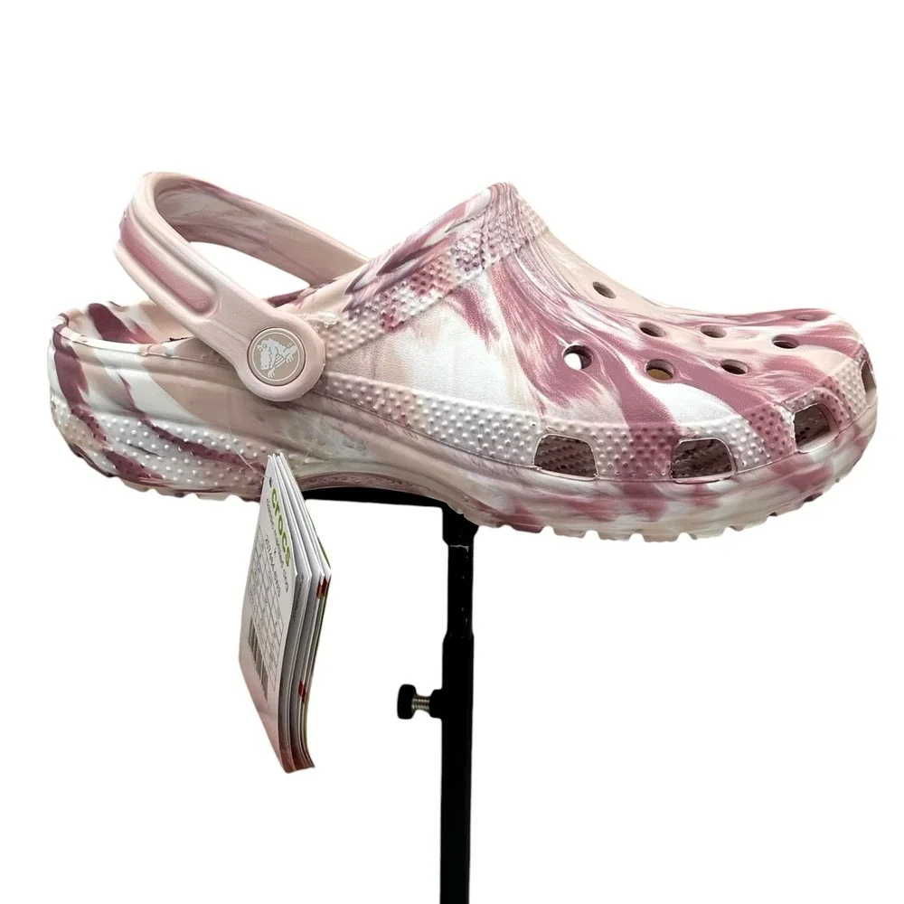 Crocs Youth Girls Marbled Classic Watercolor Clogs Size J6 Slip-on Water Sandal